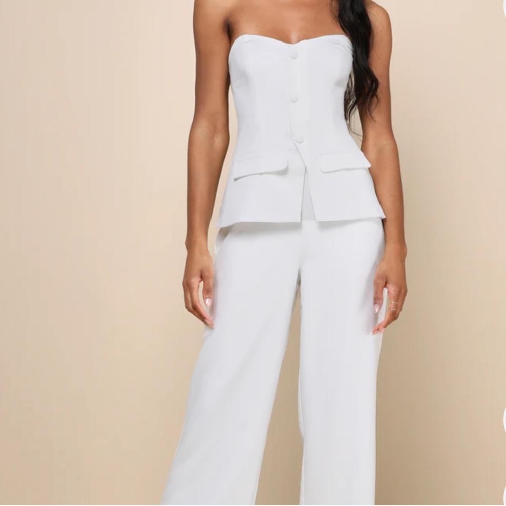 Lulu's Elegant Cream Jumpsuit
